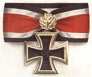 Cruz de Caballero con hojas de Roble