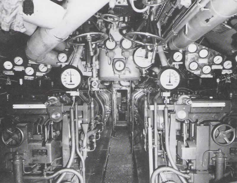 Sala Motores Diesel de un uboot del Tipo IX.