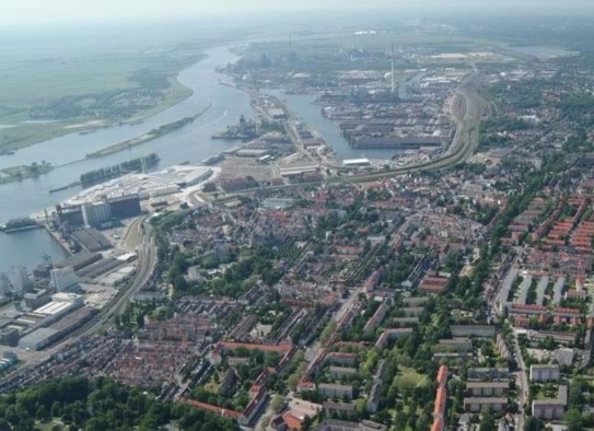 Vista Aérea actual de la zona que ocupaban los astilleros AG Wesser.