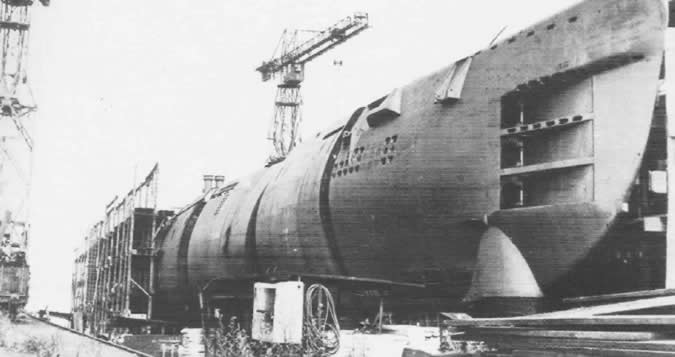 Un Tipo XXI a punto para ser ensamblado.