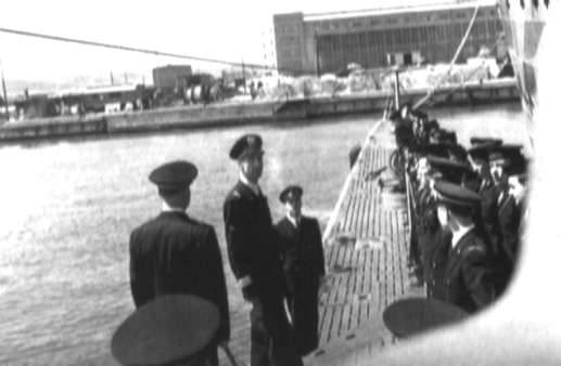 El sumergible italiano Giuliani llegando a Gotenhafen.
